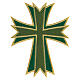 Aplicação termoadesiva vestes litúrgicas cruz ouro e 4 cores 20x16 cm s3