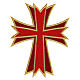 Aplicação termoadesiva vestes litúrgicas cruz ouro e 4 cores 20x16 cm s4