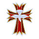 Cross with Holy Spirit dove, non-adhesive fabric application, 4x3 in s1