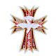 Cross with Holy Spirit dove, non-adhesive fabric application, 4x3 in s3