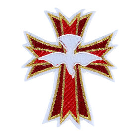 Holy Spirit cross sew on applique 10x8 cm