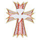 Red cross with Holy Spirit dove, non-adhesive fabric application, 8x6 in s3