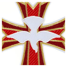 Krzyż czerwony i Duch Święty patch nieprzylepny, 20x16 cm