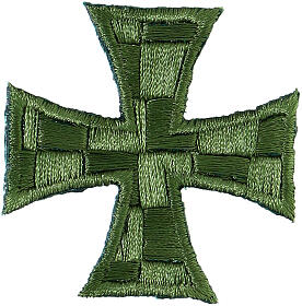 Bügelpatch, griechisches Kreuz, Stickerei, 4 liturgische Farben, 5x5cm