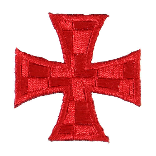 Bügelpatch, griechisches Kreuz, Stickerei, 4 liturgische Farben, 5x5cm 3