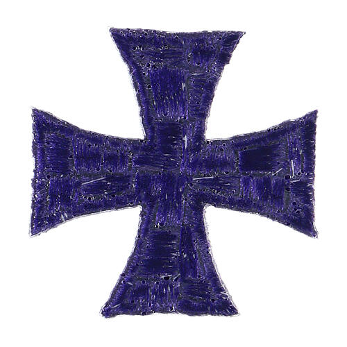 Bügelpatch, griechisches Kreuz, Stickerei, 4 liturgische Farben, 5x5cm 6