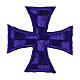 Bügelpatch, griechisches Kreuz, Stickerei, 4 liturgische Farben, 5x5cm s5