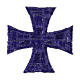 Bügelpatch, griechisches Kreuz, Stickerei, 4 liturgische Farben, 5x5cm s6
