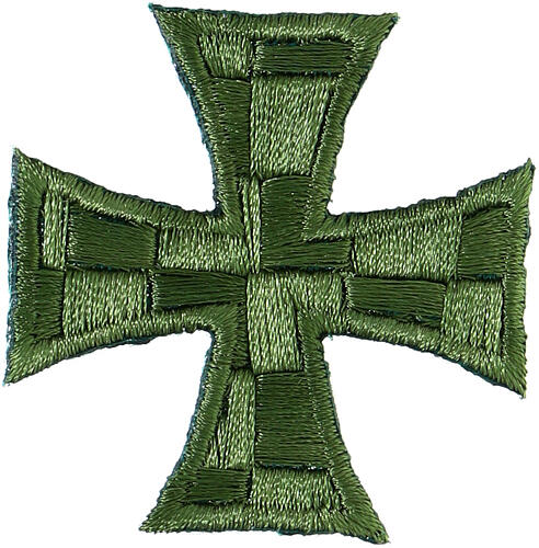 Greek cross, embroidered iron-on patch, liturgical colours, 2 in 2
