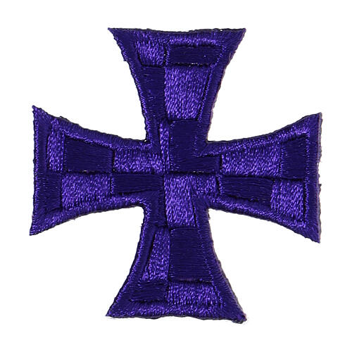 Greek cross, embroidered iron-on patch, liturgical colours, 2 in 5
