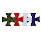 Krzyż grecki termoprzylepny, 5 cm, 4 kolory, tkanina s1