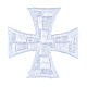 Krzyż grecki termoprzylepny, 5 cm, 4 kolory, tkanina s4