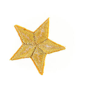 Five-pointed stars, golden thermoadhesive patches, 1 in