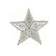 Estrela prateada 3 cm 5 pontas bordado termoadesivo s1