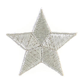 Iron-on patch for liturgical vestments, silver star, 2 in