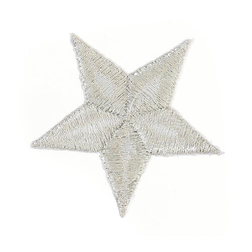 Estrela termocolante prateada para vestes litúrgicas 5 cm 2