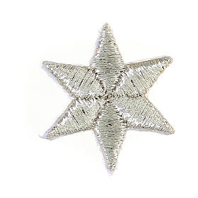 Six-pointed silver star, thermoadhesive application, 1 in