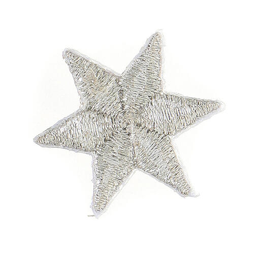 Six-pointed silver star, thermoadhesive application, 1 in 2