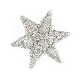 Estrela prateada 6 pontas 3 cm termocolante