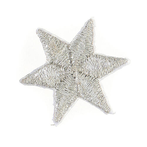 Estrela prateada 6 pontas 3 cm termocolante 2