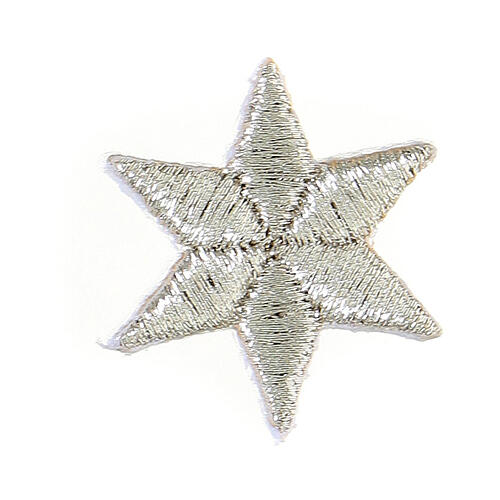 Six-pointed adhesive silver star 3 cm 1