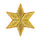Bügelpatch, 6-zackiger Stern, Stickerei, goldfarben, 4cm s1