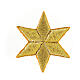 Six-pointed star-shaped patch, golden thermoadhesive application for vestments, 2 in s1