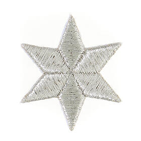 Self-adhesive patch, six-pointed silver star, 2 in