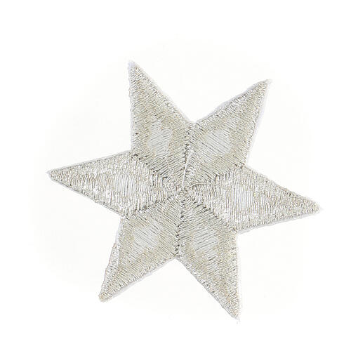 Self-adhesive patch, six-pointed silver star, 2 in 2