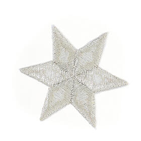 Iron-on patch 5 cm silver six-pointed star