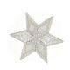 Iron-on patch 5 cm silver six-pointed star s2