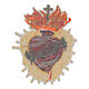 Sagrado corazón bordado con corona de rayos 14x11 cm termoadhesivo s2