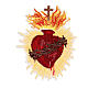 Sacred heart embroidered with sunburst iron-on patch 14x11 cm s1