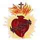 Sacred heart embroidered with sunburst iron-on patch 14x11 cm s2