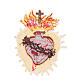 Sacred heart embroidered with sunburst iron-on patch 14x11 cm s3