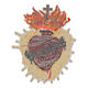 Sacred heart embroidered with sunburst iron-on patch 14x11 cm s2