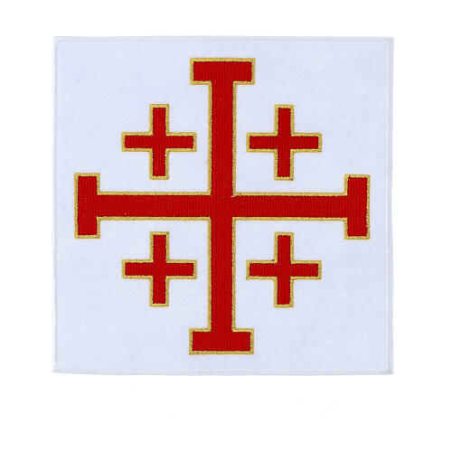 Aufnäher, Jerusalemer Kreuz, Stickerei, 19x19cm 1