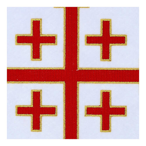 Aufnäher, Jerusalemer Kreuz, Stickerei, 19x19cm 2