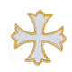 Krzyż 5 cm termoprzylepny, półdrobny złoty haft siatkowy s2