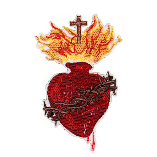Bügelpatch, Heiligstes Herz Jesu, Stickerei, 14x9cm 1