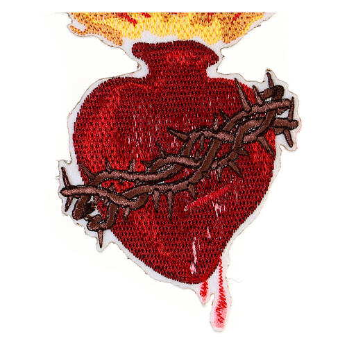 Bügelpatch, Heiligstes Herz Jesu, Stickerei, 14x9cm 2