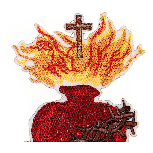 Bügelpatch, Heiligstes Herz Jesu, Stickerei, 14x9cm 3