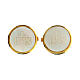 Pair of IHS mother-of-pearl button covers with golden base s1