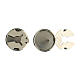 Set of 2 black button covers, nickel-coloured frame and mother-of-pearl Maltese cross s4