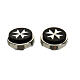 Button cover with mother-of-pearl Malta cross black nickel base 2 pcs s2