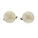 Round mother-of-pearl cufflinks with Marial initials s1
