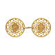 Gold plated cope clasp, cut-out rosette with central cross, nickel free s1