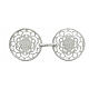 Silver-plated cope clasp, cut-out rosette with central cross, nickel free s1