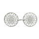 Silver plated cope clasp with central cross and nickel-free decorated rosette s1