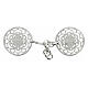 Silver-plated cope clasp, cut-out floral rosette with cross and chain, nickel free s1